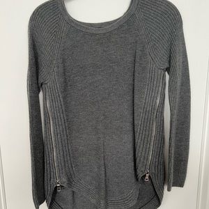 INC WOMENS zip up sweater grey size petite small